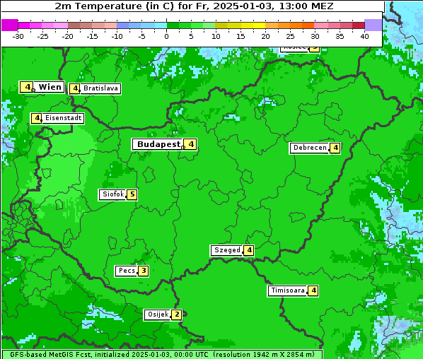 Temperatur, 3. 1. 2025