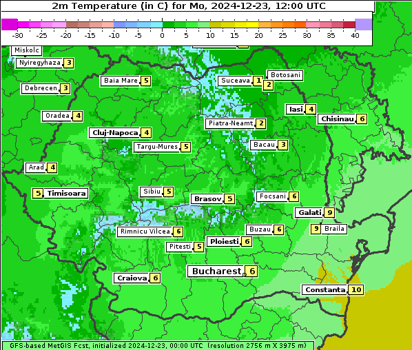 Temperatur, 23. 12. 2024