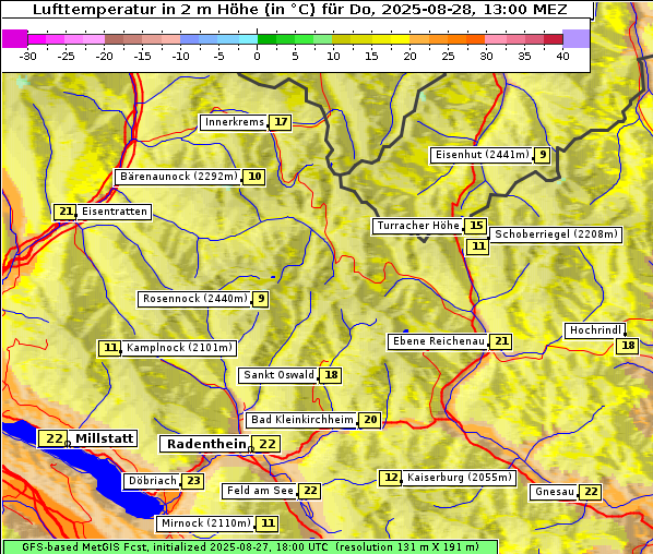 Temperatur, 28. 8. 2025