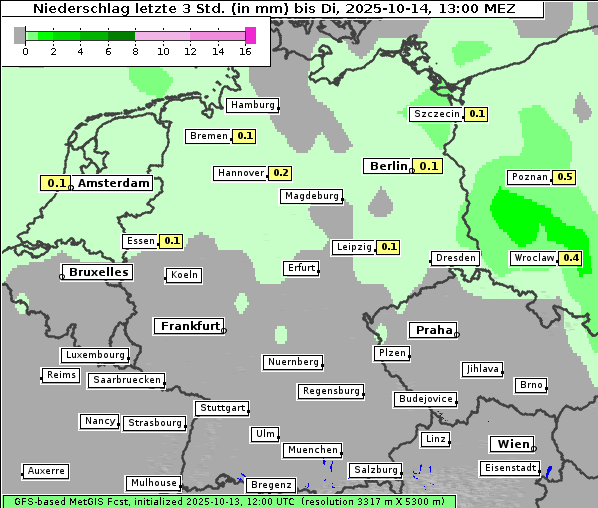 Niederschlag, 14. 10. 2025