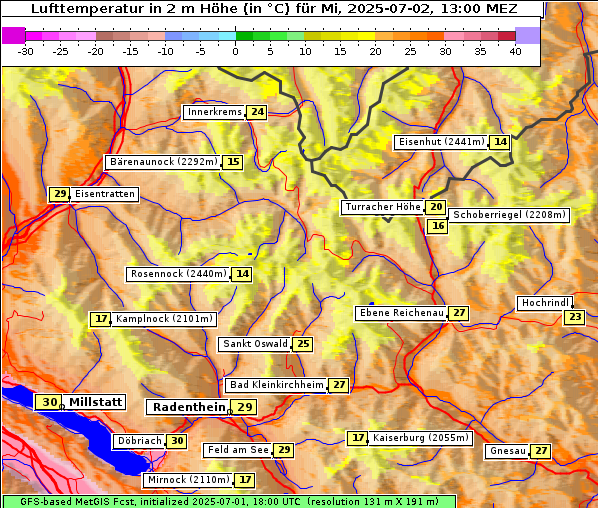 Temperatur, 2. 7. 2025