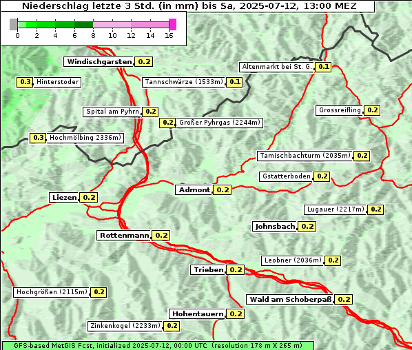 Niederschlag, 12. 7. 2025