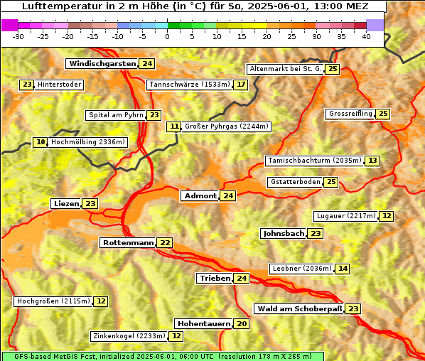 Temperatur, 1. 6. 2025