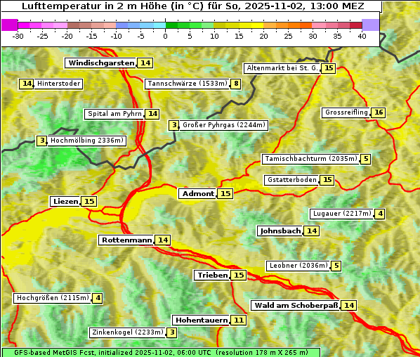 Temperatur, 2. 11. 2025
