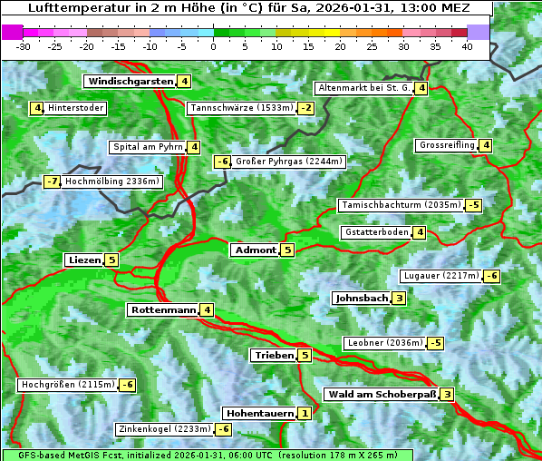 Temperatur, 31. 1. 2026