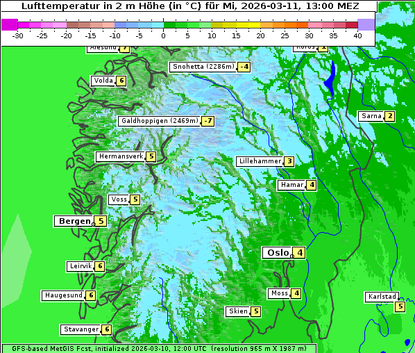 Temperatur, 11. 3. 2026
