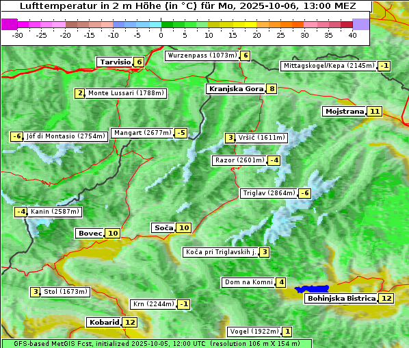 Temperatur, 6. 10. 2025
