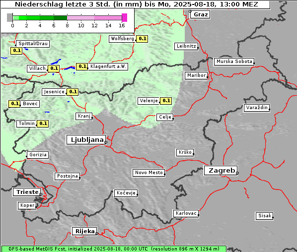 Niederschlag, 18. 8. 2025