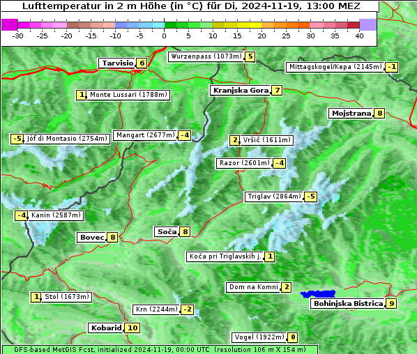 Temperatur, 19. 11. 2024