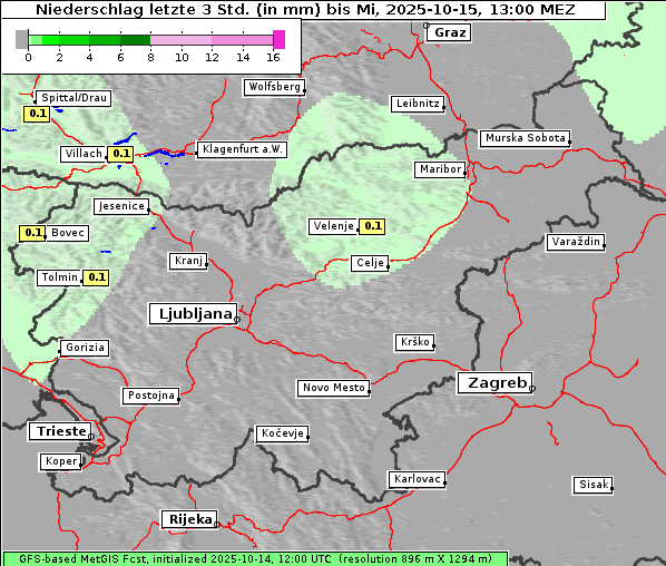 Niederschlag, 15. 10. 2025