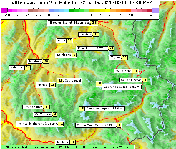 Temperatur, 14. 10. 2025