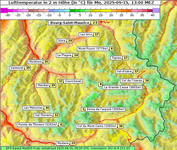 Temperatur, 15. 9. 2025