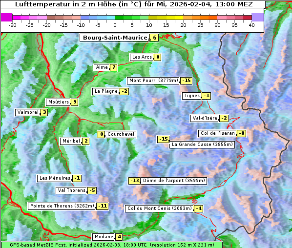 Temperatur, 4. 2. 2026