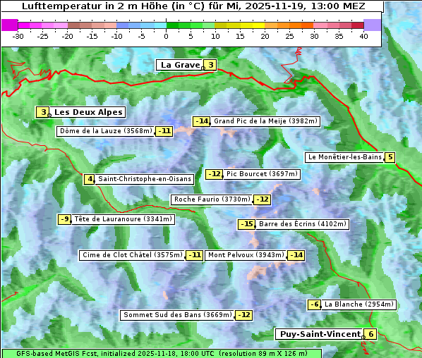 Temperatur, 19. 11. 2025