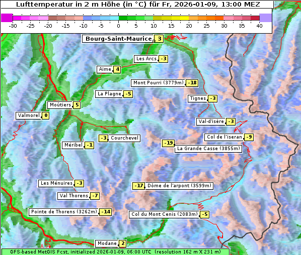 Temperatur, 9. 1. 2026