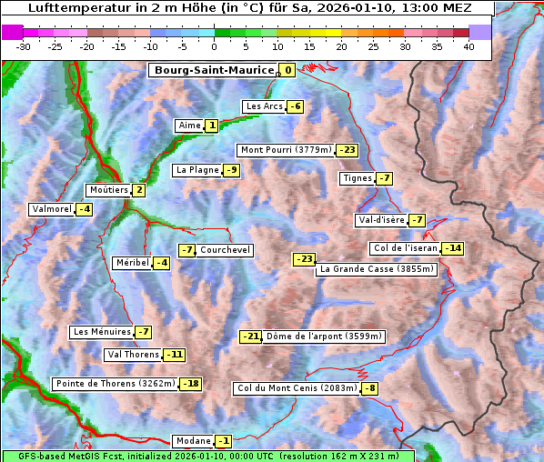 Temperatur, 10. 1. 2026
