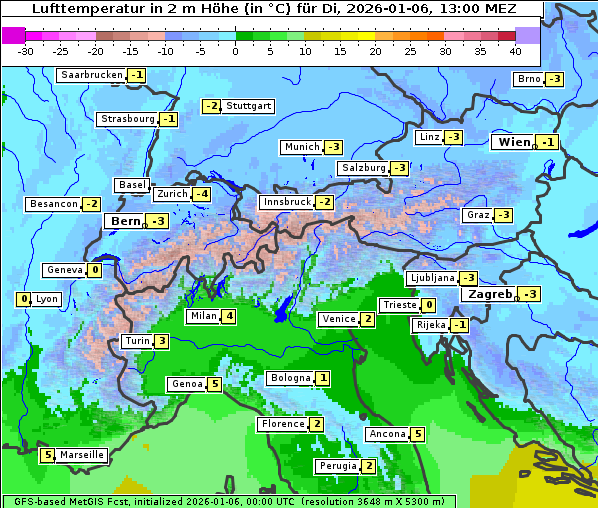 Temperatur, 6. 1. 2026