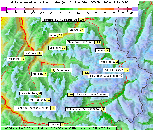 Temperatur, 9. 3. 2026