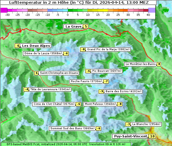 Temperatur, 14. 4. 2026