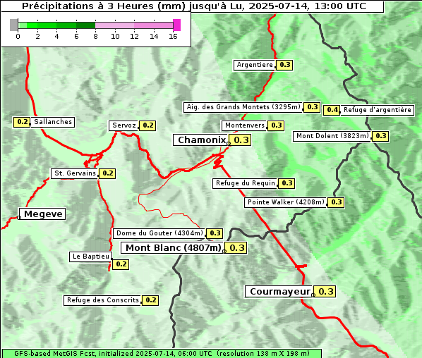 Niederschlag, 14. 7. 2025