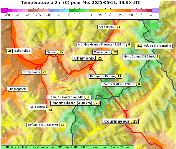 Temperatur, 11. 6. 2025