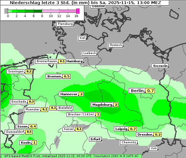Niederschlag, 15. 11. 2025