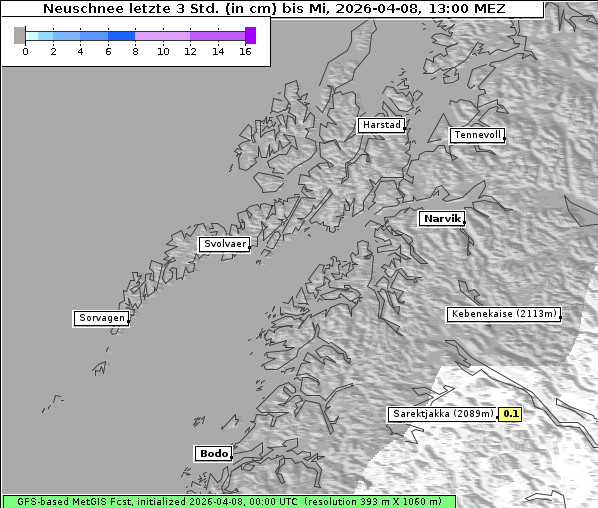 Neuschnee, 8. 4. 2026