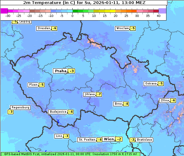 Temperatur, 11. 1. 2026