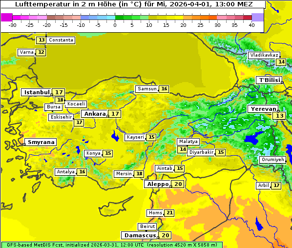 Temperatur, 1. 4. 2026