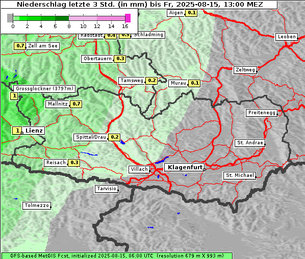 Niederschlag, 15. 8. 2025