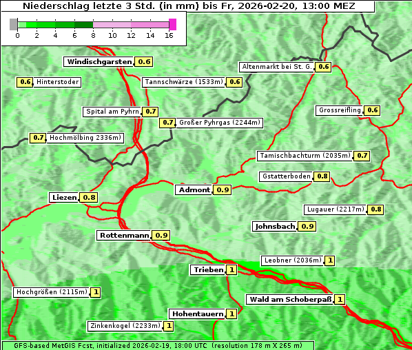 Niederschlag, 20. 2. 2026