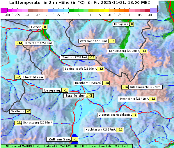 Temperatur, 21. 11. 2025