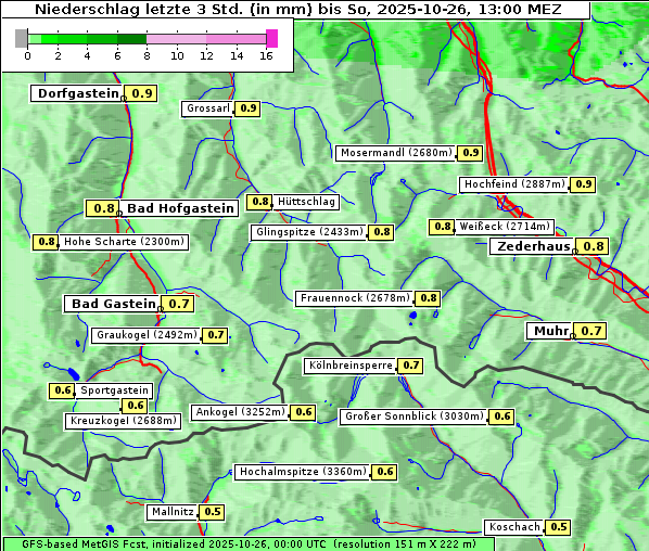 Niederschlag, 26. 10. 2025
