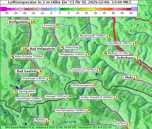 Temperatur, 9. 12. 2025