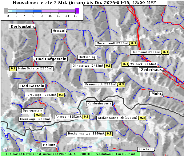 Neuschnee, 16. 4. 2026
