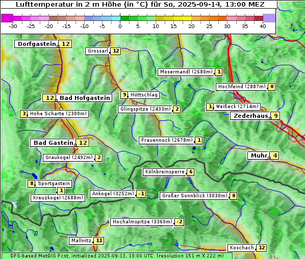 Temperatur, 14. 9. 2025