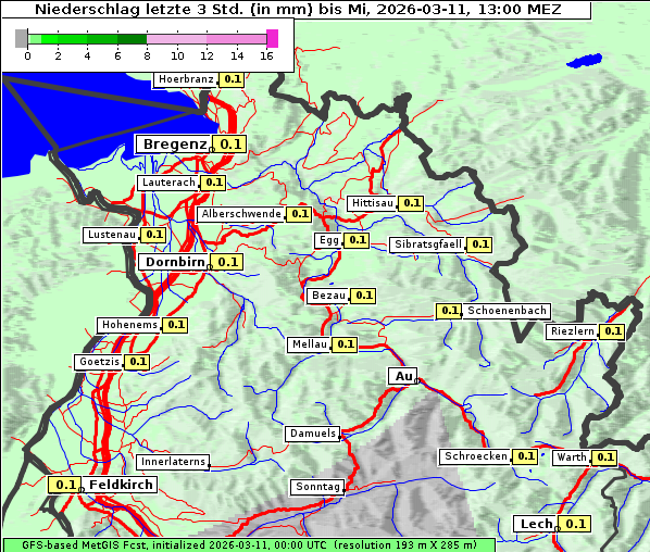 Niederschlag, 11. 3. 2026