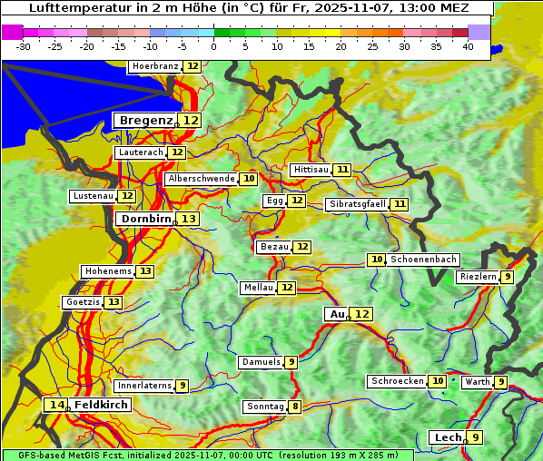 Temperatur, 7. 11. 2025