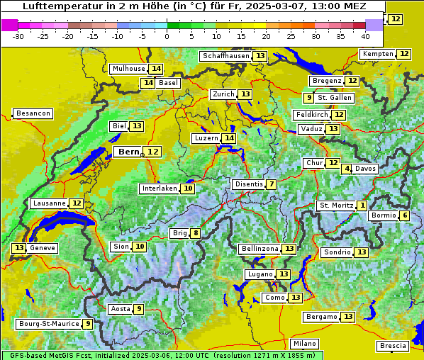 Temperatur, 7. 3. 2025