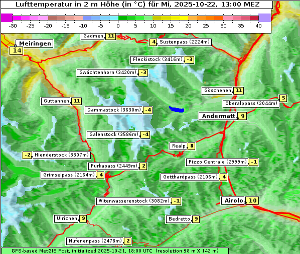 Temperatur, 22. 10. 2025