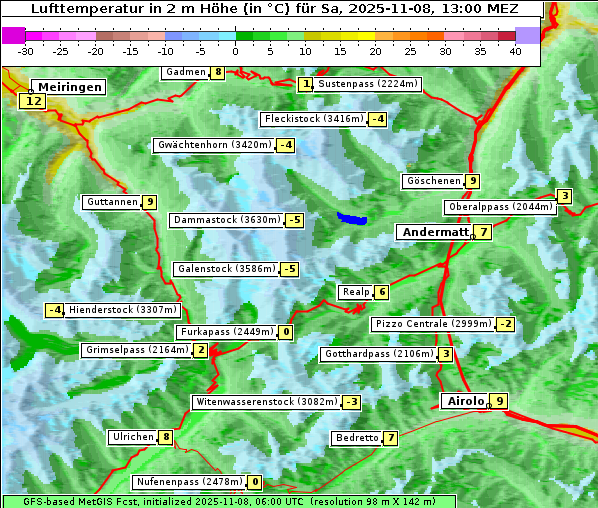 Temperatur, 8. 11. 2025