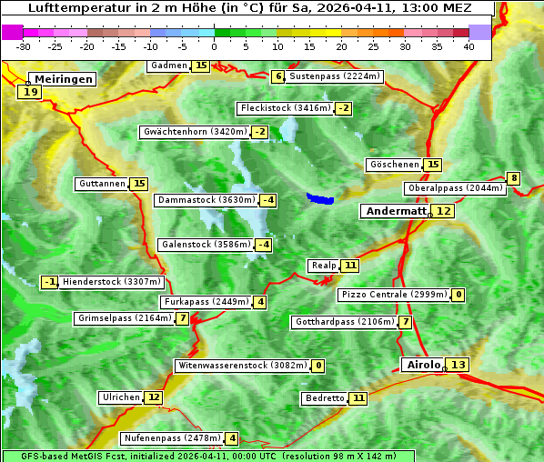 Temperatur, 11. 4. 2026