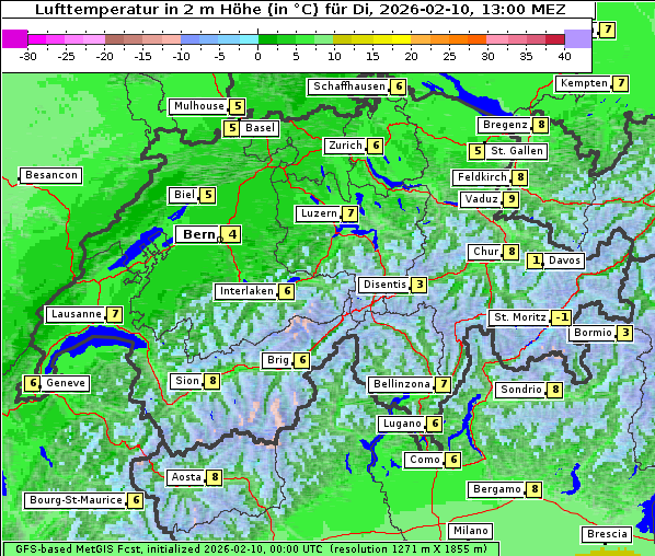 Temperatur, 10. 2. 2026
