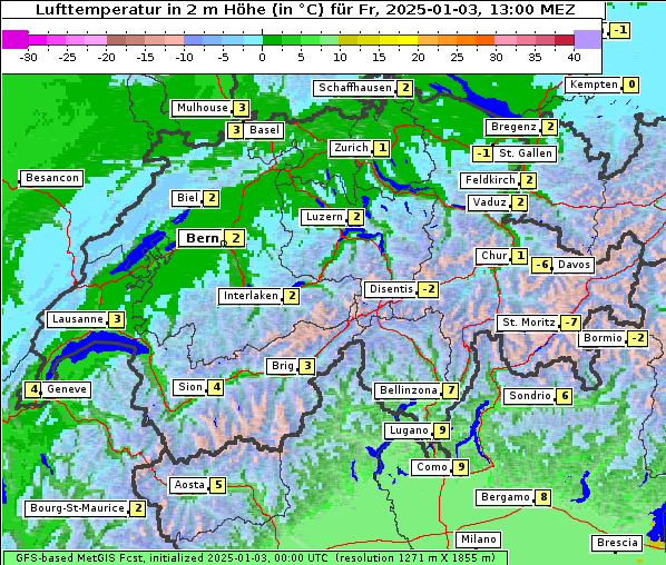 Temperatur, 3. 1. 2025