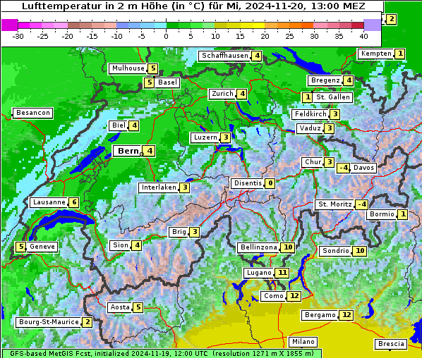 Temperatur, 20. 11. 2024