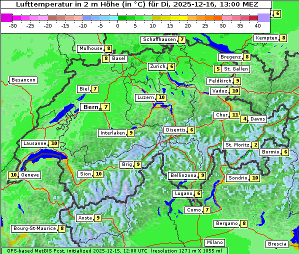 Temperatur, 16. 12. 2025