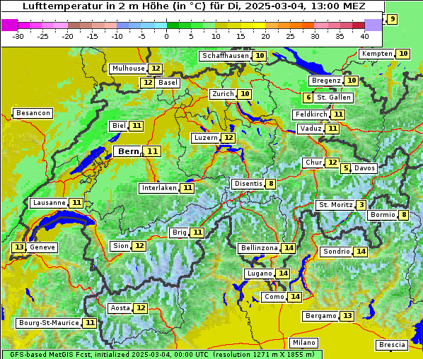 Temperatur, 4. 3. 2025