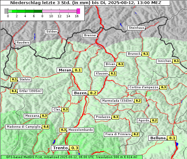 Niederschlag, 12. 8. 2025