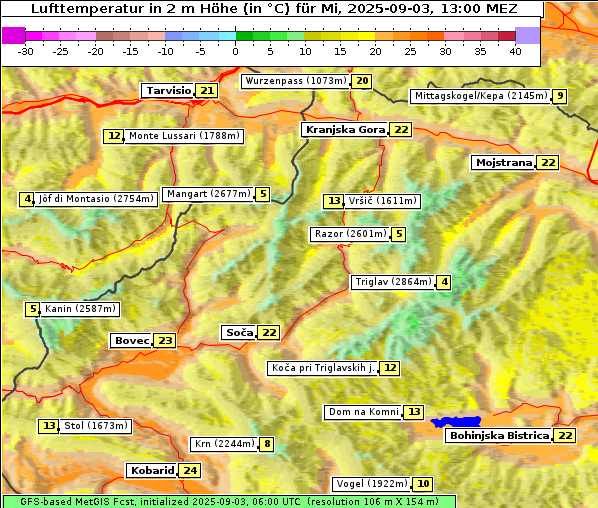 Temperatur, 3. 9. 2025