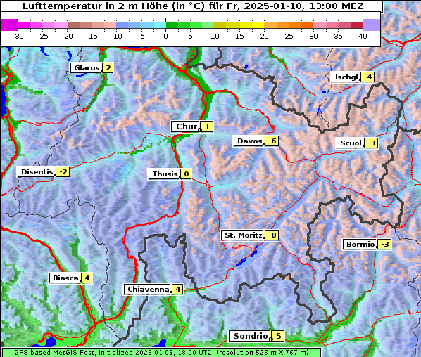 Temperatur, 10. 1. 2025